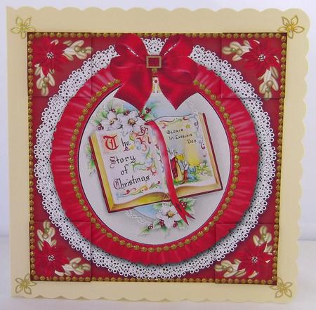 Glory Book Red Ruffle 8in Picture Sheet Topper by Suzi Cooper