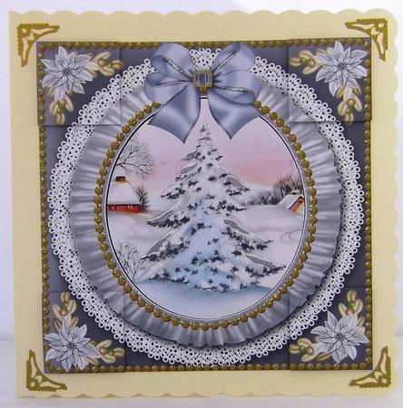 Silver Tree Ruffle 8in Picture Sheet Topper by Suzi Cooper