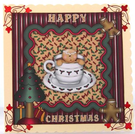 Little Christmas Cookie Square Card Front with Step by Step by Suzi Cooper