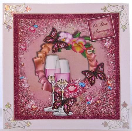 Sparkling Champagne Card Topper by Suzi Cooper