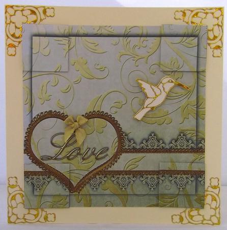 Gold Lace Love 8in Picture Topper Sheet by Suzi Cooper