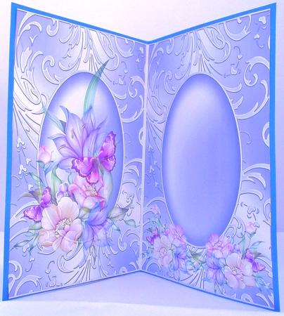 Insert to Go with Floral Blue in Shimmering Frame by Suzi Cooper