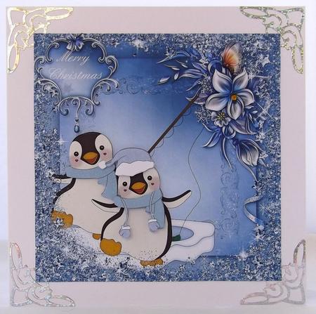Ice Penguin Fun Card Topper by Suzi Cooper