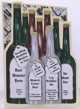 Beer Monster - Birthday Beer Decoupage Sheet by Suzi Cooper