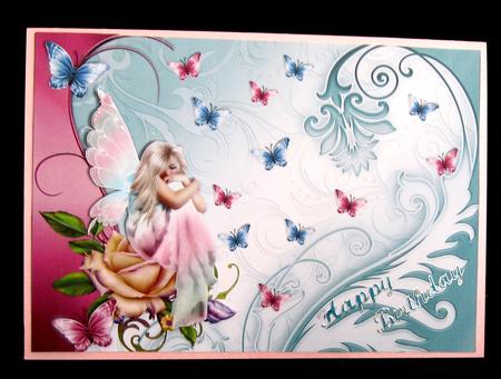 Butterfly Fairy Dreams A4 Card Front by Suzi Cooper