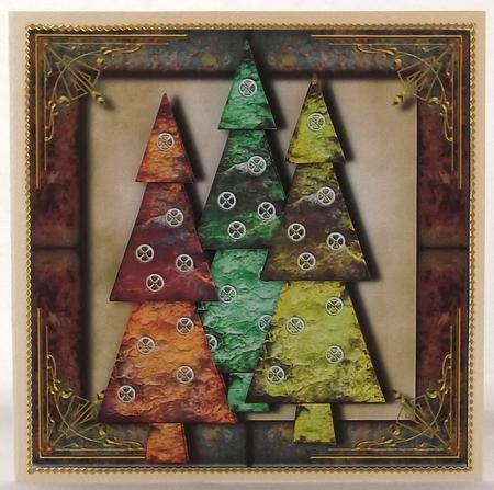 Square Steampunk Christmas Trees + Decoupage by Suzi Cooper