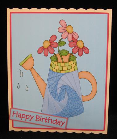 Jug of Flowers Iris Folding Pattern and Card by Suzi Cooper