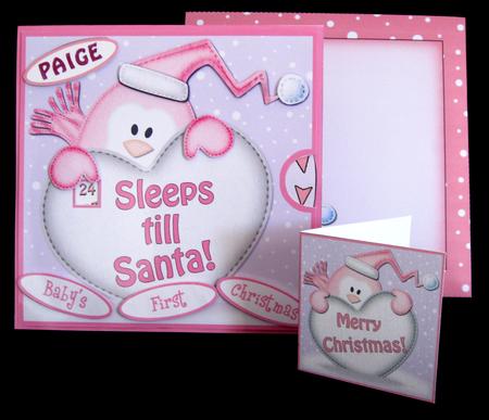3D Xmas Penguin Sleeps Till Santa Countdown Moveable Card by Suzi Cooper
