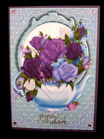 Blue Teapot with Roses by Suzi Cooper