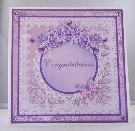 Congratulations Topper with Flowers and Butterflies by Suzi Cooper