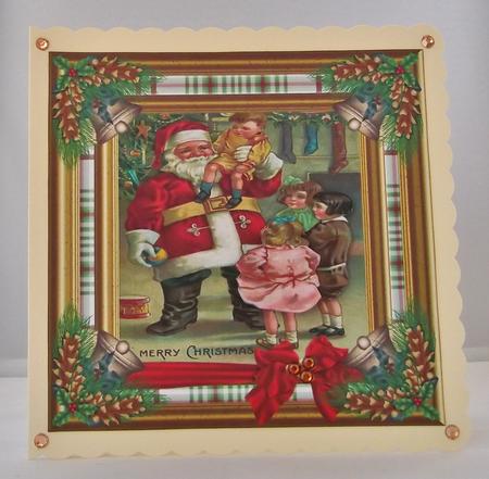 Christmas Santa 8x8ins Topper 2 by Suzi Cooper