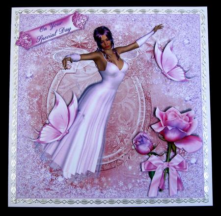 Fairy Wishes in Pink Card Topper by Suzi Cooper