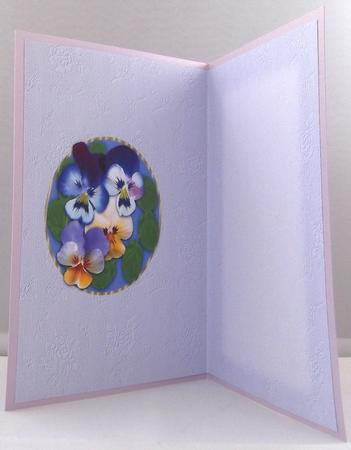 Pansies Birthday Insert by Suzi Cooper