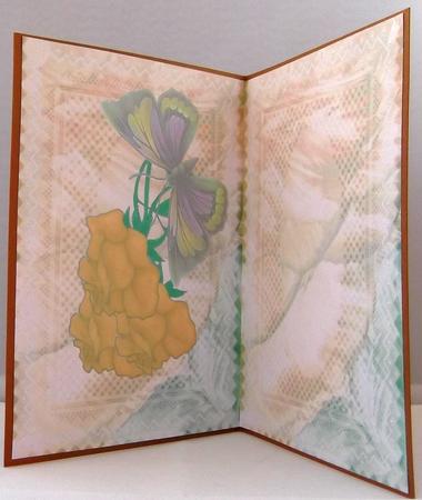 Golden Roses with Butterfly on Parchment - Insert by Suzi Cooper