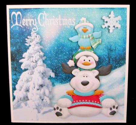 Having Fun in the Snow, Cute Polar Bear and Penguin by Suzi Cooper