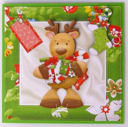 Santas Reindeer with Lots of Pressies by Suzi Cooper
