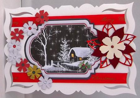 Christmas Scenes Toppers & Insert Plaques Black White by Suzi Cooper