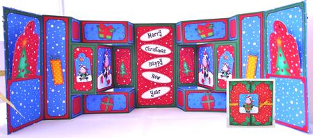 3D Xmas Milly Moo Cow Double Tri Shutter Card Kit by Suzi Cooper