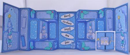 3D Xmas Snowman Double Tri Shutter Card Kit by Suzi Cooper