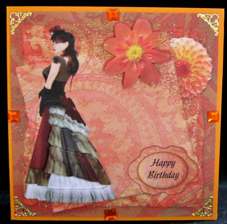 Vintage Lady Amongst the Dahlias by Suzi Cooper