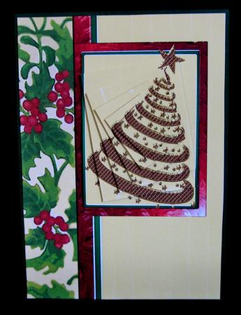 Twisted Christmas Tree Card Front by Suzi Cooper