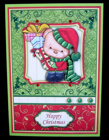 Bearing Gifts Christmas Card Front & Decoupage by Suzi Cooper