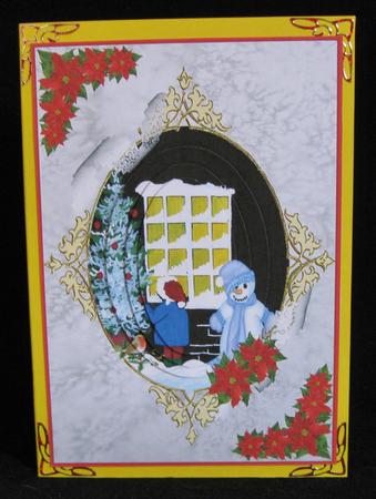 Snowman and Poinsettia Step by Step Decoupage Card by Suzi Cooper