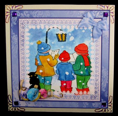 8x8 Carol Singing in the Snow Decoupage Sheet by Suzi Cooper