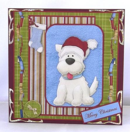 Dog Dressed for Christmas by Suzi Cooper