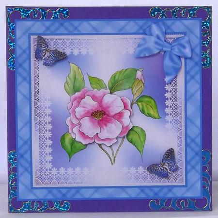 Watercolour Camelia with Butterflies, Step by Step Decoupage by Suzi Cooper