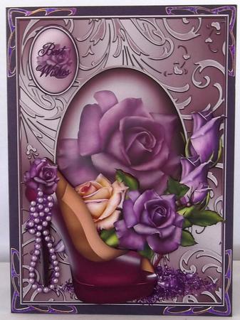 Roses,pearls and Shoe in Purple by Suzi Cooper