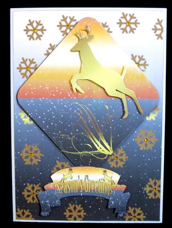 Stylish Christmas Card with Reindeer by Suzi Cooper