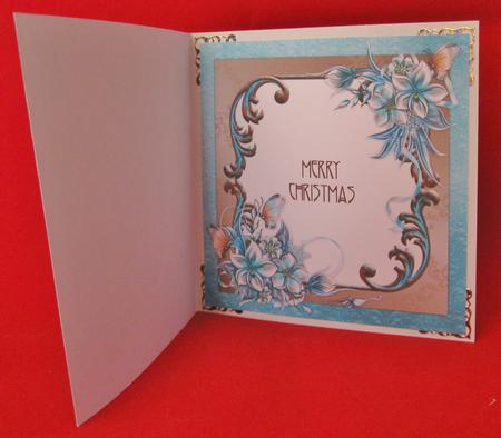 Christmas Winter Flowers 8x8 Insert Tags - Aqua & Brown by Suzi Cooper