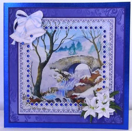 8x8 Bridge in Snow Lake District Decoupage by Suzi Cooper