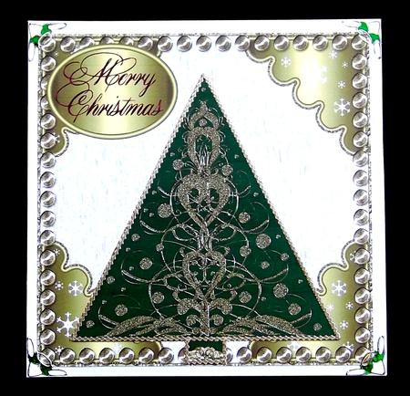 Christmas Tree on Swirly Background Large Topper 1 by Suzi Cooper