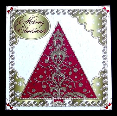 Christmas Tree on Swirly Background Large Topper 9 by Suzi Cooper