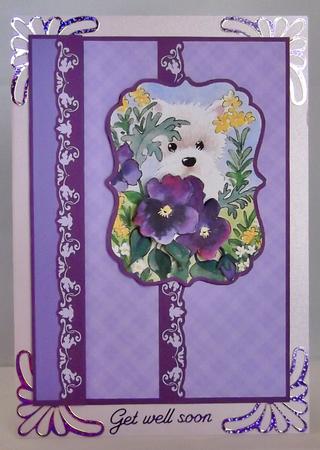 Westie Peek a Boo in the Pansies by Suzi Cooper