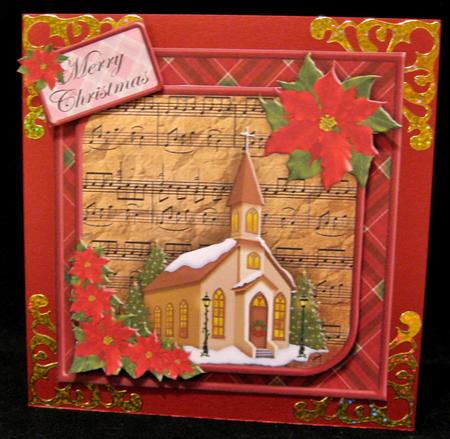 Christmas Church Silent Night Music Square Topper by Suzi Cooper