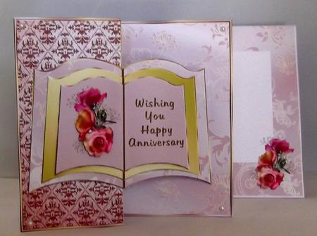 Open Book Anniversary Fold Back Card by Suzi Cooper