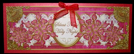 Cerise Goldflake Silent Night Large Dl Decoupage Topper by Suzi Cooper