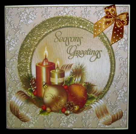 Golden Christmas Ornaments Side Stacker by Suzi Cooper