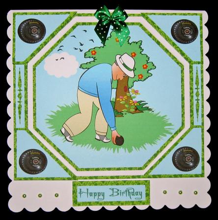 Bowls Card Front -retirement by Suzi Cooper