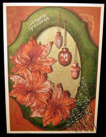 Copper Poinsettias & Vintage Frame by Suzi Cooper