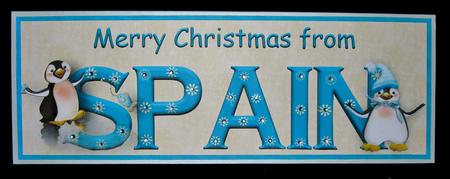 Merry Christmas from Spain Large Dl Word Card by Suzi Cooper