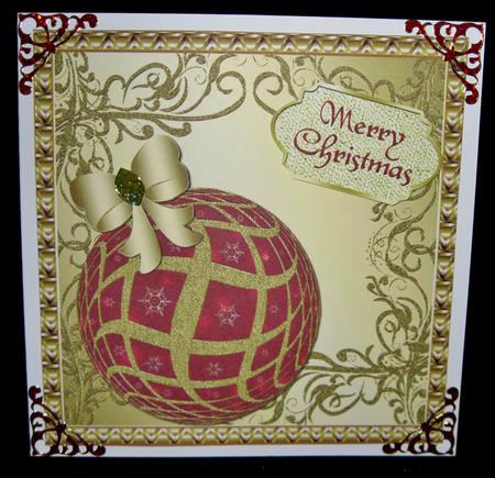 Christmas Bauble with Bow Large Topper 1 by Suzi Cooper