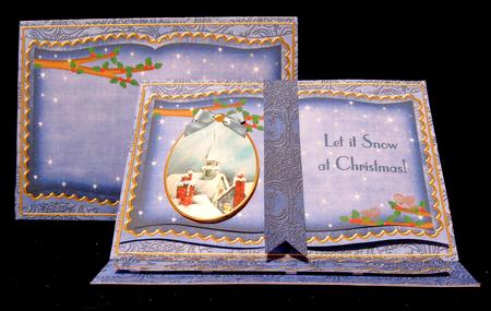 Blue Rooftops Let It Snow Easel Book Card Envelope Kit by Suzi Cooper