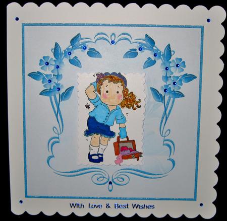 6x6 Card Fronts with Floral Frame by Suzi Cooper