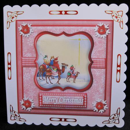 Christmas Vintage Three Wise Men Following Star Red by Suzi Cooper