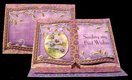 Purple Pansies Sending My Best 3D Easel Book Kit by Suzi Cooper