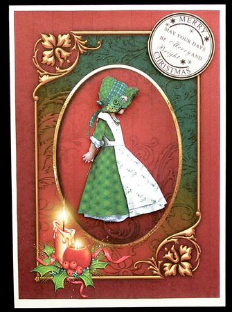 'holly Bonnet' Christmas Topper - Green by Suzi Cooper